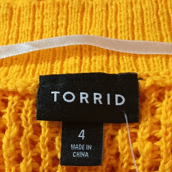 NEW Torrid Yellow Cardigan 4X Short Sleeved Sweater - Picture 7 of 9